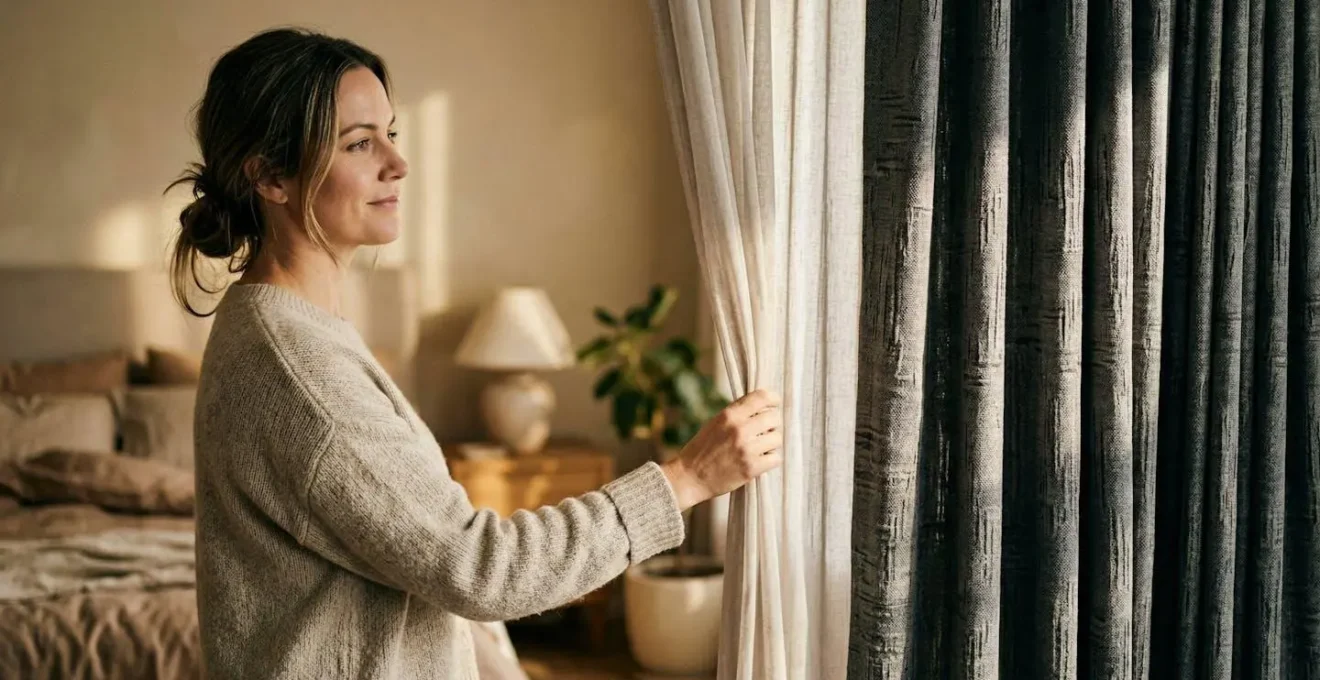 Sistema di doppio tendaggio con tenda filtrante e oscurante per gestione completa della luce