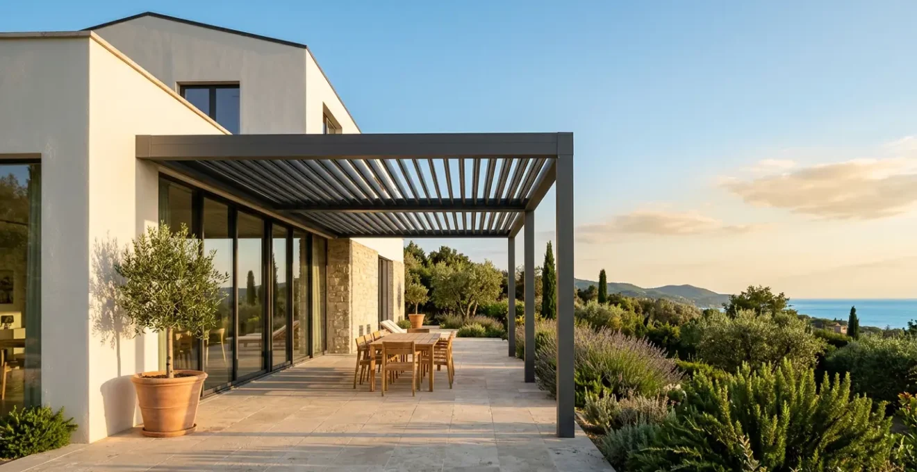 Casa moderna con schermature solari esterne e documentazione per l'Ecobonus