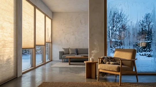 Confronto tra tessuto termico a nido d'ape e doppio vetro datato per isolamento domestico