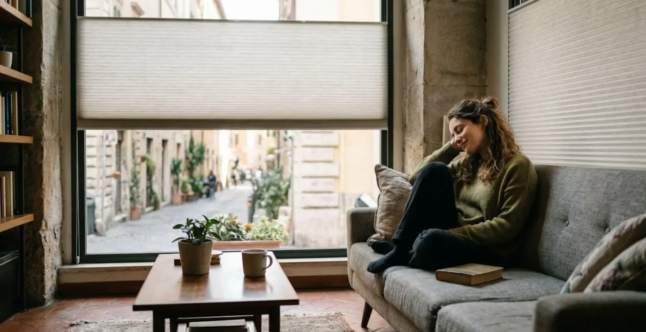 Piano terra con tende top-down bottom-up che garantiscono privacy e sicurezza